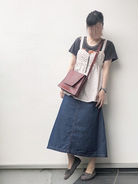 「アイテム（モカシン/デッキシューズ）」を使った、nachiさん（レディース・157cm）の秋コーディネート
