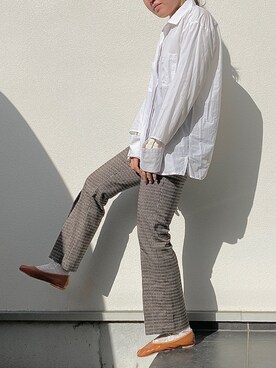 「スリット」｜「アイテム（バレエシューズ）」を使った、nachiさん（レディース・157cm）の春コーディネート