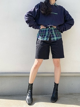 「Asrabbit（エーズラビット）のアイテム（トップス）」を使った、nachiさん（レディース・156cm）の冬コーディネート