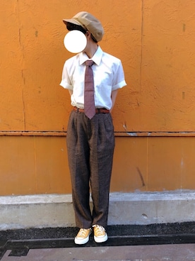 「チャックテイラー」｜「アイテム（キャスケット）」を使った、o n m a y u r i k aさん（レディース・156cm）の春コーディネート