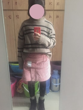 「TYAKASHAのアイテム（スカート、ピンク系）」を使った、mango_goさん（レディース・151cm）の冬コーディネート