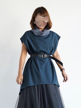 「LA BELLE ETUDE（ラベルエチュード）のアイテム（Tシャツ/カットソー）」を使った、おみそさん（レディース・159cm）の秋コーディネート