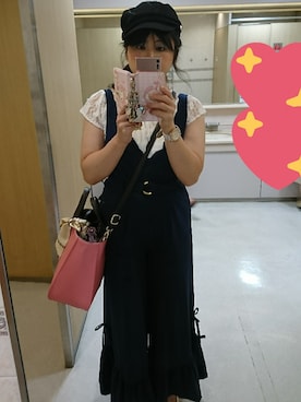 「LIZ LISA（リズリサ）のアイテム（オールインワン・サロペット）」を使った、るなさん（レディース・163cm）の春コーディネート