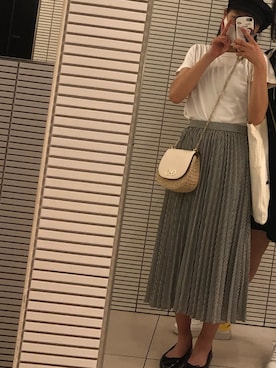 「H&M（エイチ・アンド・エム）のアイテム（かごバッグ）」を使った、mariさん（レディース・157cm）の夏コーディネート