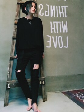 「Slightly Numb（スライトリーナム）のアイテム」を使った、丹さん（レディース・159cm）の秋コーディネート