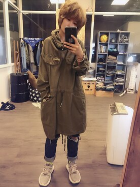 「plain-me（プレインミー）のアイテム（トップス）」を使った、丹さん（レディース・159cm）の春コーディネート