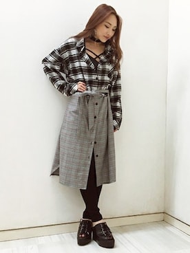 「キャミソール」｜「アイテム（スリッポン）」を使った、SATOMIさん（レディース・161cm）の秋コーディネート