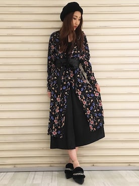 「BARAK（バラク）のアイテム（ハンチング/ベレー帽）」を使った、SATOMIさん（レディース・161cm）の秋コーディネート