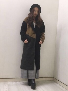 「BARAK（バラク）のアイテム（ハンチング/ベレー帽）」を使った、SATOMIさん（レディース・161cm）の秋コーディネート