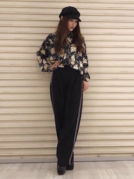 「BARAK（バラク）のアイテム（キャスケット）」を使った、SATOMIさん（レディース・161cm）の秋コーディネート