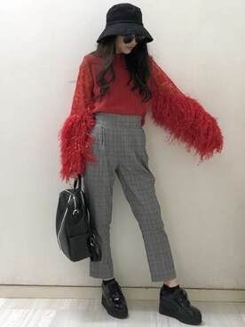 「プラットフォーム」｜「アイテム（その他シューズ）」を使った、SATOMIさん（レディース・161cm）の冬コーディネート