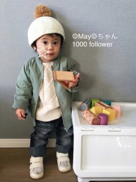 「babygap」｜「アイテム（その他アウター）」を使った、tooowaさん（キッズ・70cm）の冬コーディネート