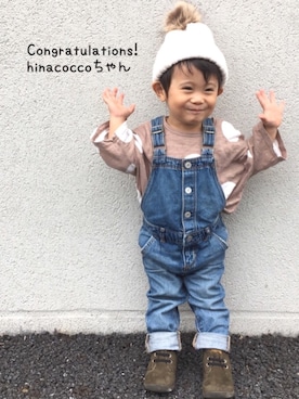 「babygap」｜「アイテム（サロペット/オーバーオール）」を使った、tooowaさん（キッズ・80cm）の秋コーディネート