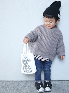 「BONbazaar（ボンバザール）のアイテム」を使った、tooowaさん（キッズ・80cm）の春コーディネート