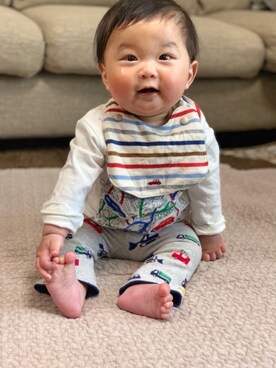 「男の子ベビー」｜「アイテム（その他）」を使った、yuto@airiさん（キッズ・70cm）の春コーディネート