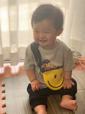 「POLO RALPH LAUREN（ポロ ラルフ ローレン）のアイテム（Tシャツ/カットソー）」を使った、yuto@airiさん（キッズ・70cm）の春コーディネート