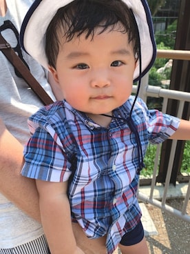 「MIKI HOUSE（ミキハウス）のアイテム」を使った、yuto@airiさん（キッズ・70cm）の夏コーディネート