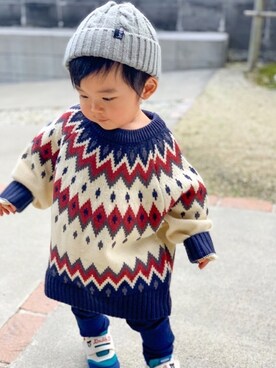 「1歳3ヶ月」｜「アイテム（その他）」を使った、yuto@airiさん（キッズ・80cm）の冬コーディネート