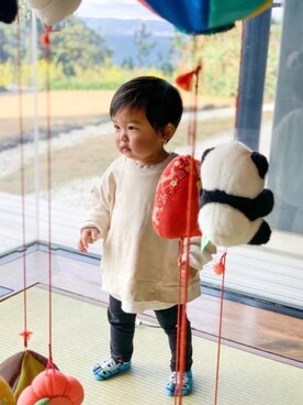 「1歳6ヶ月」｜「アイテム（その他）」を使った、yuto@airiさん（キッズ・80cm）の春コーディネート