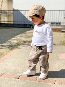 「quoti use fith（クゥオティ　ユース　フィス）のアイテム」を使った、yuto@airiさん（キッズ・80cm）の春コーディネート