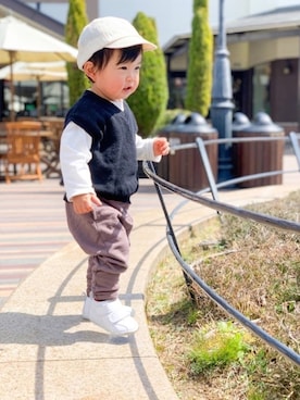 「quoti use fith（クゥオティ　ユース　フィス）のアイテム」を使った、yuto@airiさん（キッズ・80cm）の春コーディネート