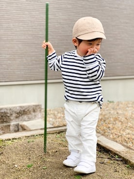 「quoti use fith（クゥオティ　ユース　フィス）のアイテム」を使った、yuto@airiさん（キッズ・80cm）の春コーディネート