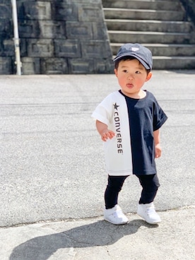 「B:MING by BEAMS（ビーミングバイビームス）のアイテム（キャップ）」を使った、yuto@airiさん（キッズ・80cm）の春コーディネート