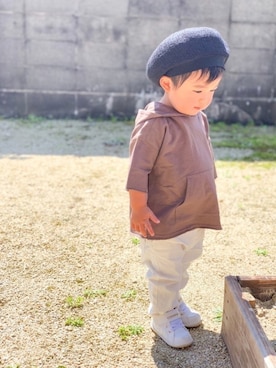 「devirock（デビロック）のアイテム（パーカー）」を使った、yuto@airiさん（キッズ・80cm）の春コーディネート