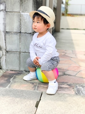 「SLAP SLIP（スラップスリップ）のアイテム」を使った、yuto@airiさん（キッズ・80cm）の春コーディネート