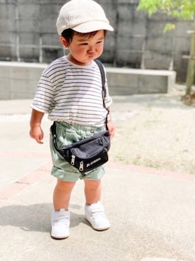 「quoti use fith（クゥオティ　ユース　フィス）のアイテム」を使った、yuto@airiさん（キッズ・80cm）の夏コーディネート