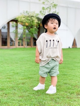 「BRANSHES（ブランシェス）のアイテム」を使った、yuto@airiさん（キッズ・80cm）の夏コーディネート