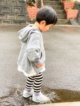 「devirock（デビロック）のアイテム（パーカー）」を使った、yuto@airiさん（キッズ・90cm）の冬コーディネート