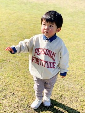 「BIG FIELD（ビッグフィールド）のアイテム」を使った、yuto@airiさん（キッズ・90cm）の冬コーディネート