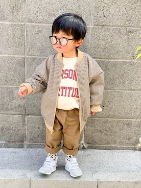 「pairmanon（ペアマノン）のアイテム」を使った、yuto@airiさん（キッズ・90cm）の春コーディネート