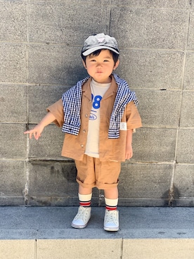 「pairmanon（ペアマノン）のアイテム」を使った、yuto@airiさん（キッズ・90cm）の春コーディネート