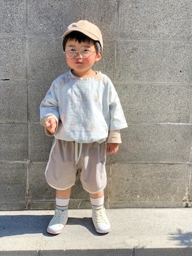 「quoti use fith（クゥオティ　ユース　フィス）のアイテム」を使った、yuto@airiさん（キッズ・90cm）の春コーディネート