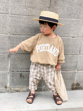 「pairmanon（ペアマノン）のアイテム（パンツ）」を使った、yuto@airiさん（キッズ・90cm）の春コーディネート