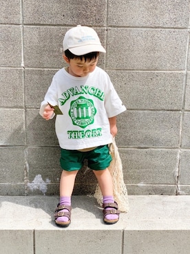 「devirock（デビロック）のアイテム（帽子）」を使った、yuto@airiさん（キッズ・90cm）の夏コーディネート