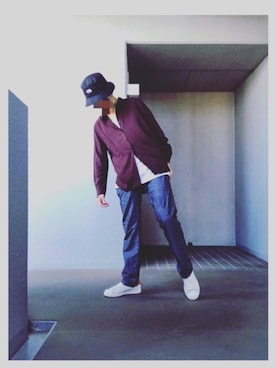 「#秋コーデ」｜「アイテム（帽子）」を使った、Ryo Saitoさん（メンズ・165cm）の秋コーディネート