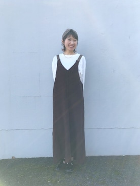 「haco!（ハコ）のアイテム（オールインワン・サロペット）」を使った、ricaさん（レディース・158cm）の春コーディネート