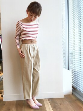 「A part by（アパートバイ）の【WEB限定色・サイズ】セパレートストラップパンプス 745480 （パンプス）」を使った、mihoさん（レディース・153cm）の冬コーディネート