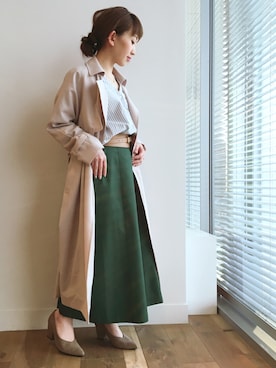 「アパートバイローリーズ」｜「アイテム（トレンチコート）」を使った、mihoさん（レディース・153cm）の冬コーディネート