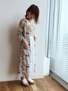 「A part by（アパートバイ）のアイテム（シャツワンピース）」を使った、mihoさん（レディース・153cm）の春コーディネート