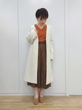 「アパートバイローリーズ」｜「アイテム（ノーカラージャケット）」を使った、mihoさん（レディース・153cm）の秋コーディネート