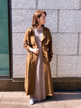 「アパートバイローリーズ」｜「アイテム（トレンチコート）」を使った、mihoさん（レディース・152cm）の夏コーディネート