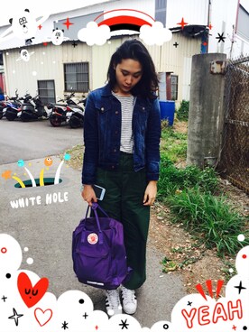 「UNIQLO（ユニクロ）のアイテム（パンツ、グリーン系）」を使った、Debby yangさん（レディース・171cm）の春コーディネート