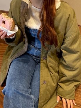 「Heather（ヘザー）のアイテム（サロペット/オーバーオール）」を使った、naoさん（レディース・160cm）の冬コーディネート