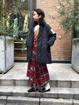 「WILD THINGS（ワイルドシングス）のアイテム（ダウンジャケット/コート）」を使った、akaneさん（レディース・162cm）の秋コーディネート