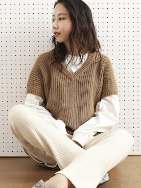 「FREAK'S STORE（フリークスストア）の【WEB限定】スクエアトゥフラットシューズ（バレエシューズ）」を使った、akaneさん（レディース・162cm）の夏コーディネート