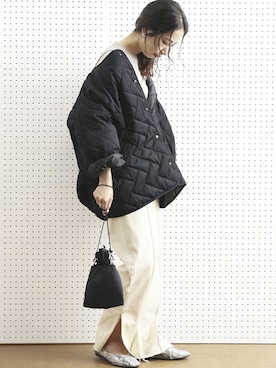 「FREAK'S STORE（フリークスストア）の【WEB限定】スクエアトゥフラットシューズ（バレエシューズ）」を使った、akaneさん（レディース・162cm）の夏コーディネート